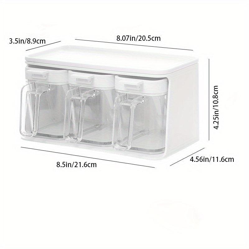 3-Grid Wall Mount Spice Rack with Cruet Jars, Creative Seasoning Storage Set