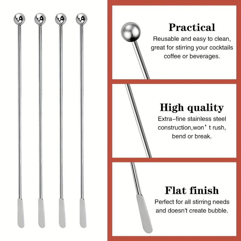Stainless Steel Drink Swizzle Stick Cocktail Stirrer