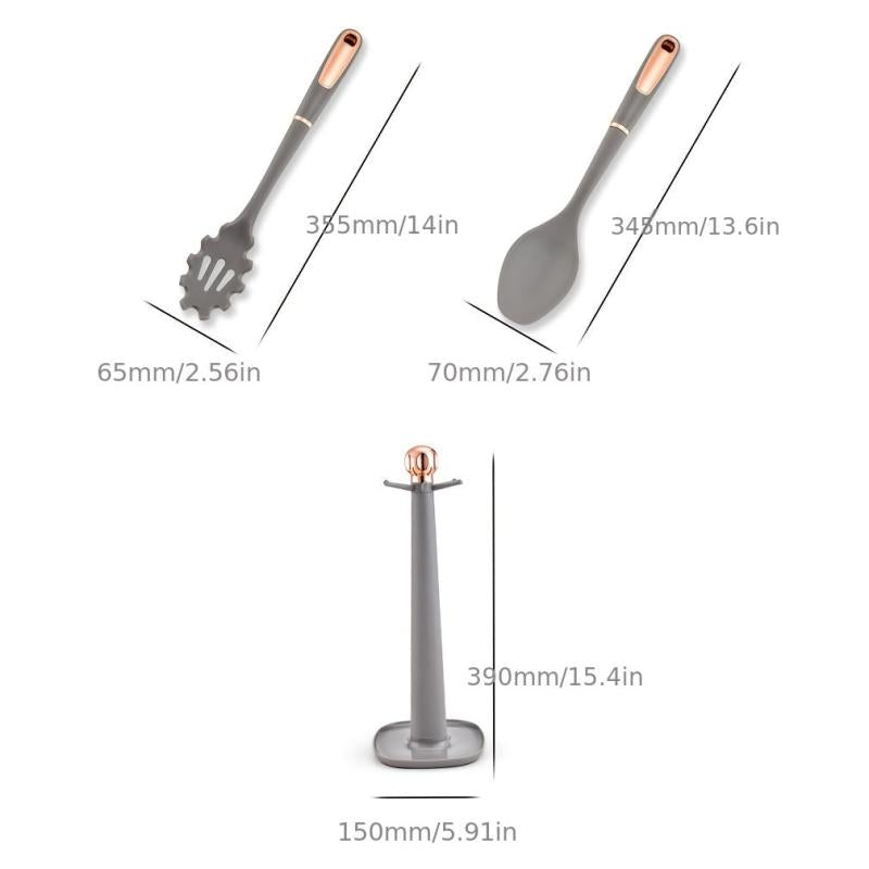 6pcs Silicone Utensil Set Safety Cooking Tools Non Stick Kitchen Modern Cookware