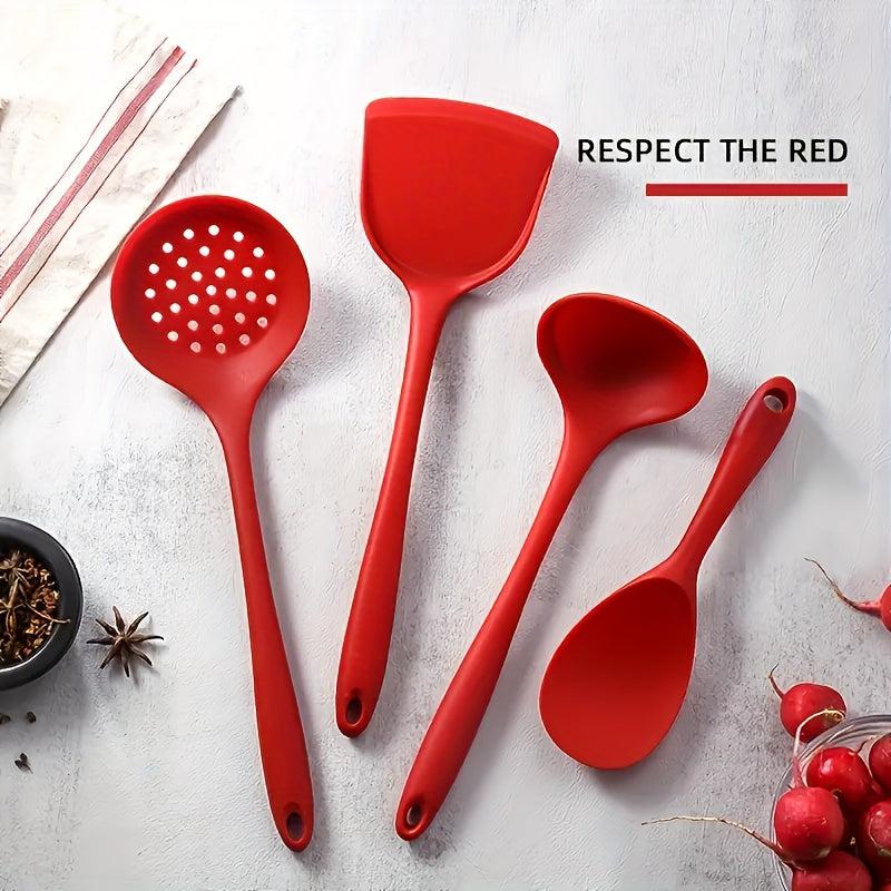 4pcs Silicone Kitchen Utensils Set Heat Resistant Cooking Spatula Spoon Frying