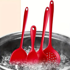 4pcs Silicone Kitchen Utensils Set Heat Resistant Cooking Spatula Spoon Frying