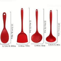 4pcs Silicone Kitchen Utensils Set Heat Resistant Cooking Spatula Spoon Frying