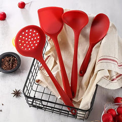 4pcs Silicone Kitchen Utensils Set Heat Resistant Cooking Spatula Spoon Frying