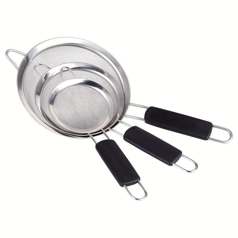 Stainless Steel Large Colander Soybean Milk Ladle Filter Spoon Flour Sieve