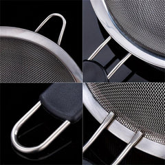 Stainless Steel Large Colander Soybean Milk Ladle Filter Spoon Flour Sieve