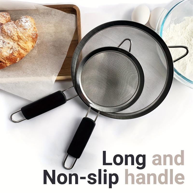 Stainless Steel Large Colander Soybean Milk Ladle Filter Spoon Flour Sieve