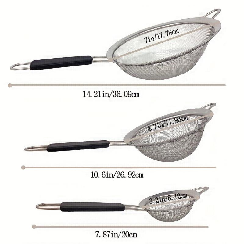 Stainless Steel Large Colander Soybean Milk Ladle Filter Spoon Flour Sieve