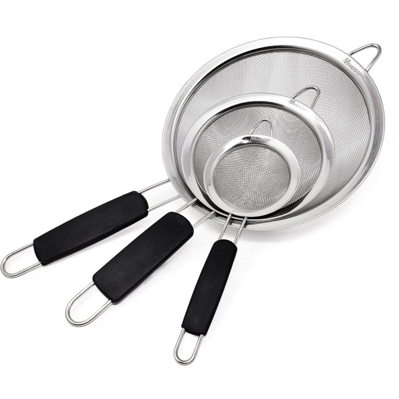 Stainless Steel Large Colander Soybean Milk Ladle Filter Spoon Flour Sieve