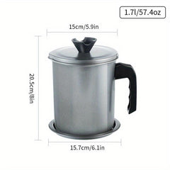 Stainless Steel Filter Pot with Lid and Net 1.4L & 1.7L