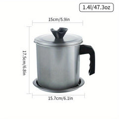 Stainless Steel Filter Pot with Lid and Net 1.4L & 1.7L