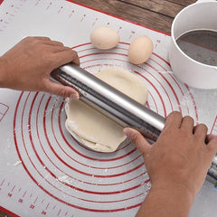 Silicone Baking Mat & Stainless Steel Dough Roller Set