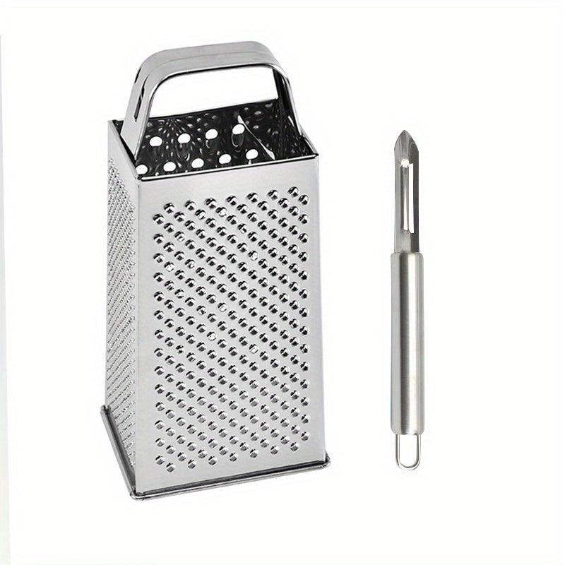 2pcs Stainless Steel 4 Sided Food Grater Vegetable Peeler Fruit Peeler Kitchen