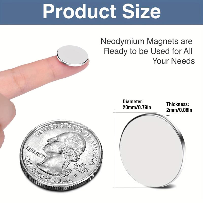 20pcs Neodymium Magnets 20x2mm Rare Earth Strong Magnets For Crafts