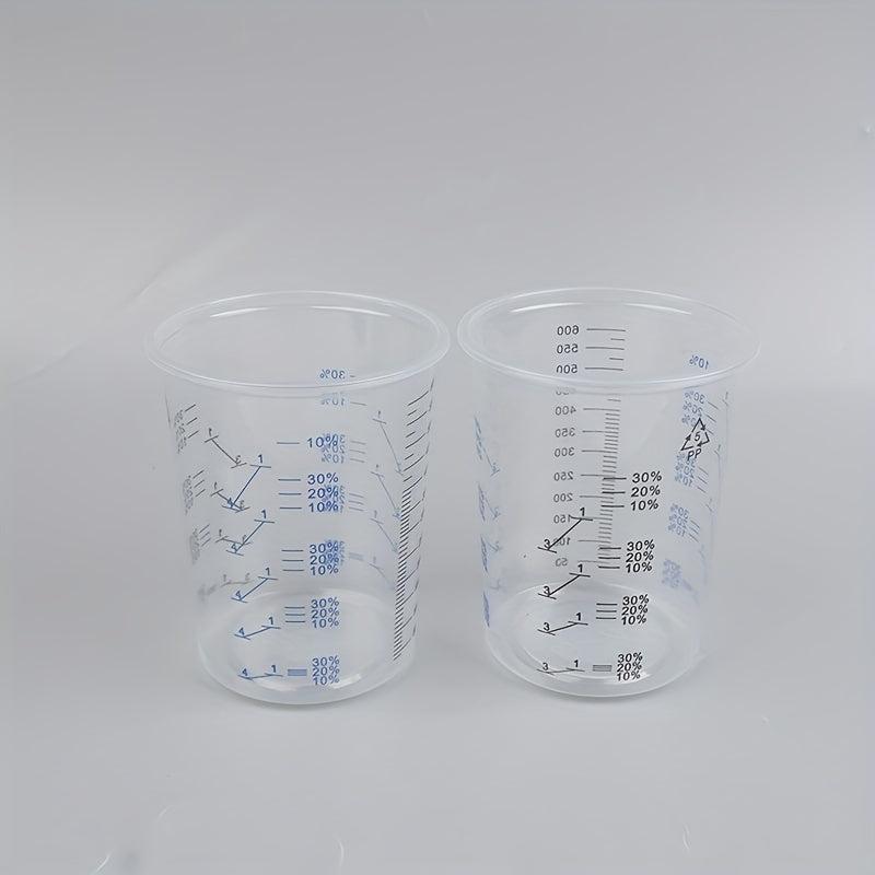 10pcs 50pcs Paint Mixing Calibrated Cup 600ml Mixing Pots