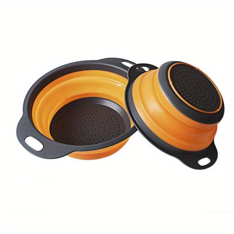 2pcs Silicone Colander Foldable Vegetable Washing Strainer