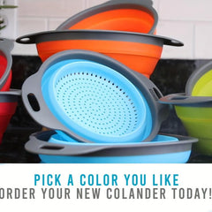 2pcs Silicone Colander Foldable Vegetable Washing Strainer