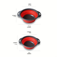 2pcs Silicone Colander Foldable Vegetable Washing Strainer