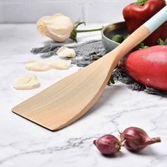 Wooden Spoons for Cooking Beech Wood Utensil with Silicone Handle