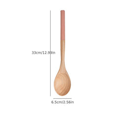 Wooden Spoons for Cooking Beech Wood Utensil with Silicone Handle