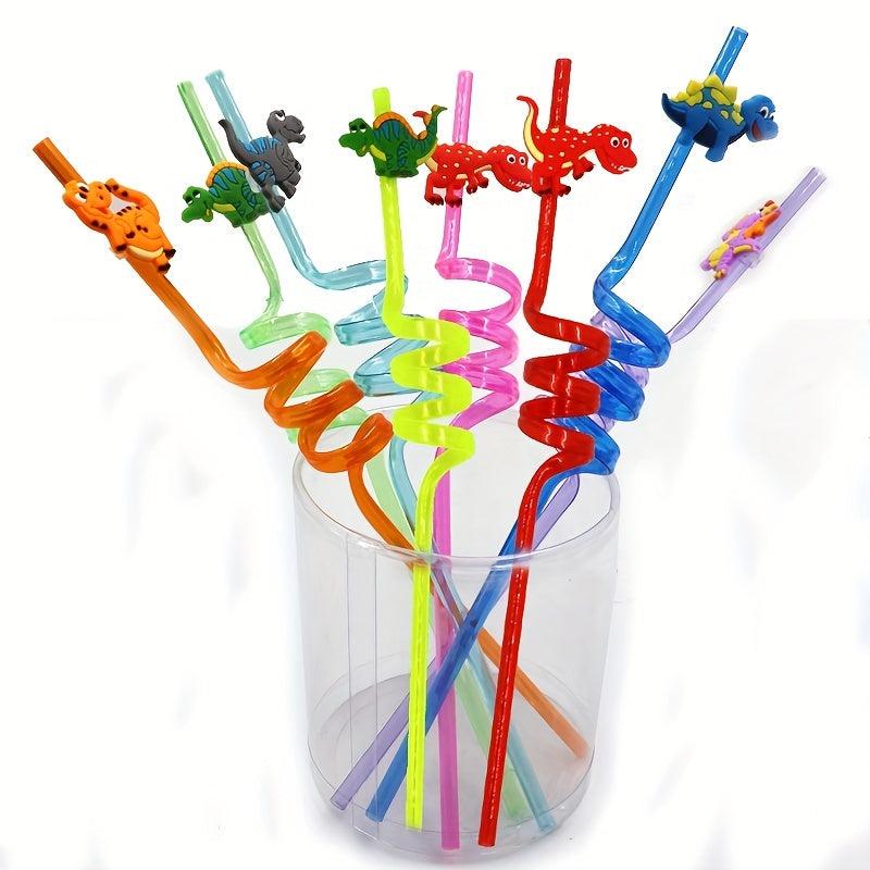 Dinosaur Shape Ice Cream Curved Straw, Reusable Party Style Straw