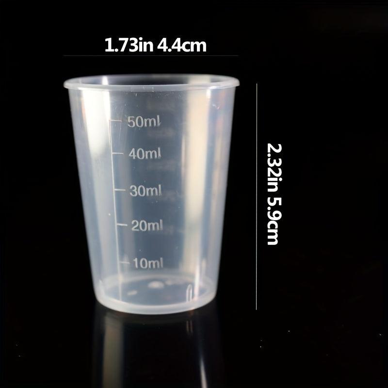 5pcs Transparent Plastic Measuring Cup for Liquids Graduated Polypropylene