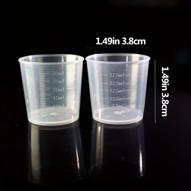 5pcs Transparent Plastic Measuring Cup for Liquids Graduated Polypropylene