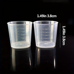 5pcs Transparent Plastic Measuring Cup for Liquids Graduated Polypropylene