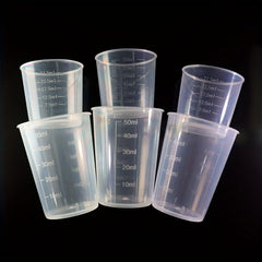 5pcs Transparent Plastic Measuring Cup for Liquids Graduated Polypropylene