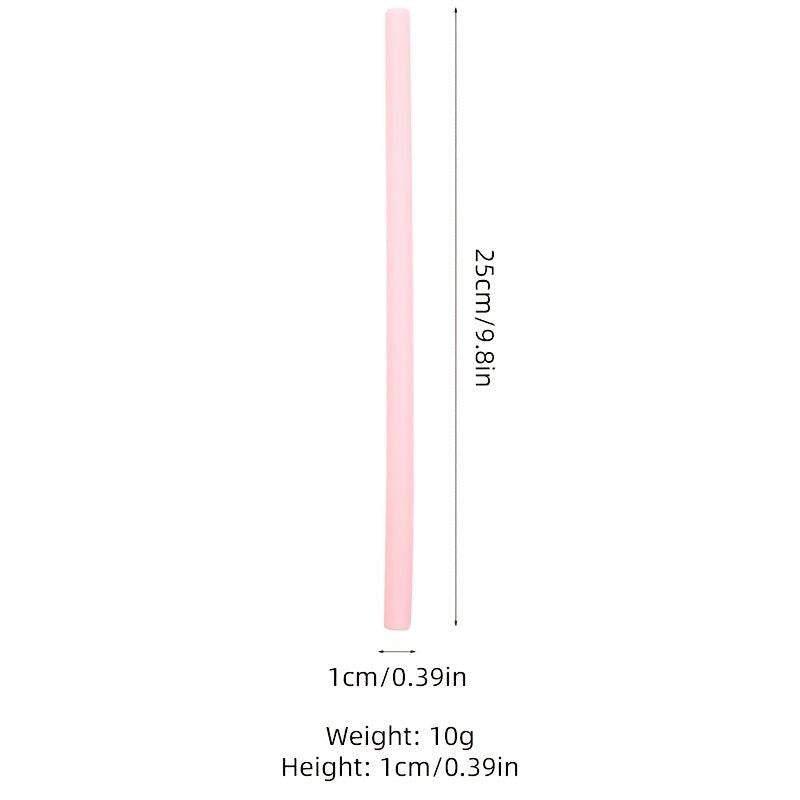 1pc Silicone Drinking Straw Large Straight Reusable Random