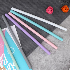 1pc Silicone Drinking Straw Large Straight Reusable Random