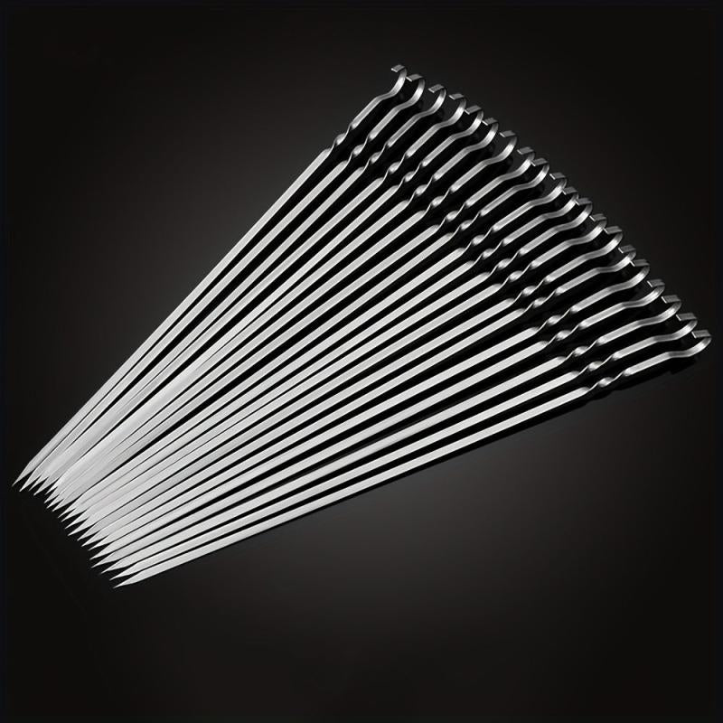20pcs Stainless Steel BBQ Skewers Multifunctional Needles Sticks