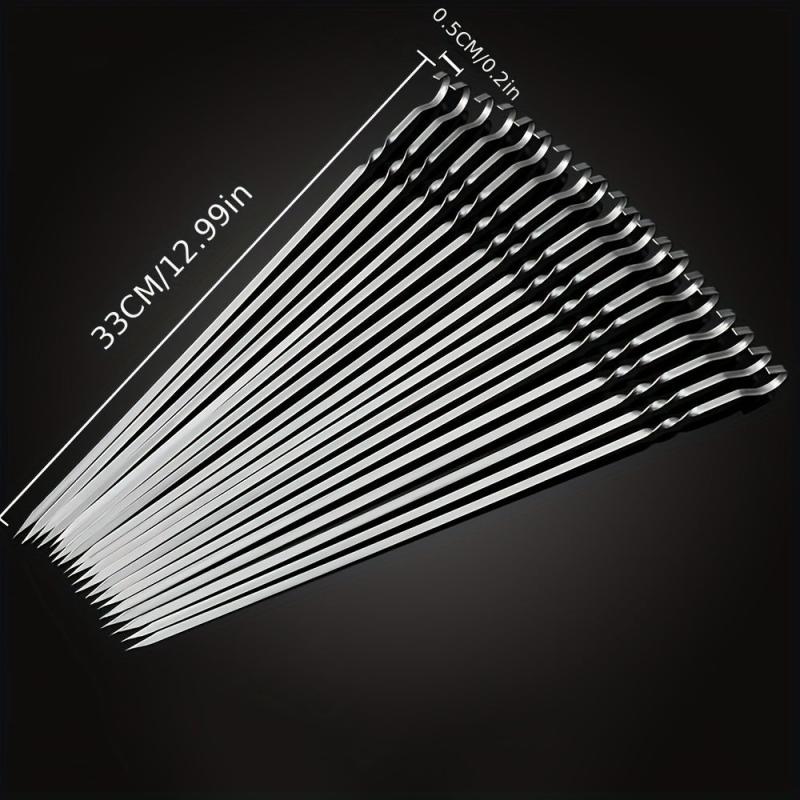 20pcs Stainless Steel BBQ Skewers Multifunctional Needles Sticks