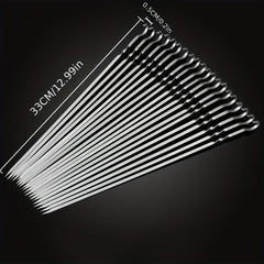 20pcs Stainless Steel BBQ Skewers Multifunctional Needles Sticks
