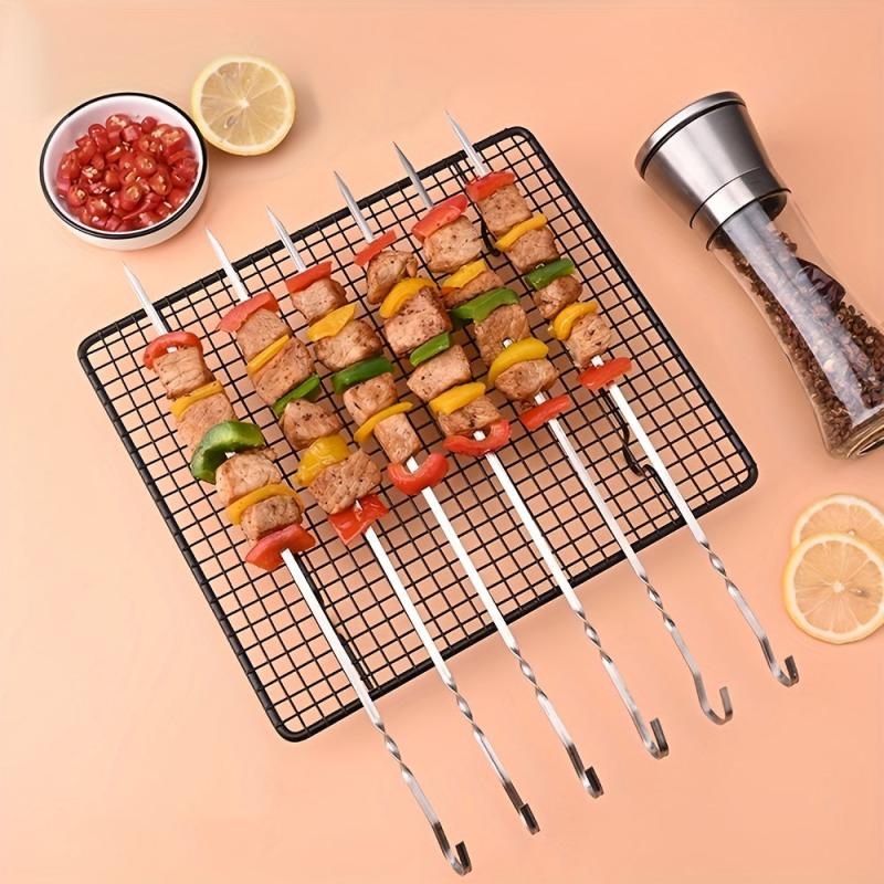 20pcs Stainless Steel BBQ Skewers Multifunctional Needles Sticks