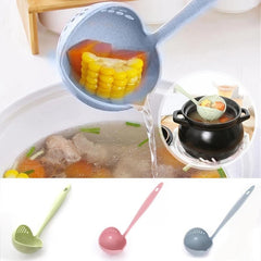 Skimmer Spoon With Filter Strainer Soup Spoon 2 in 1 Long Handled Spoon