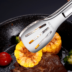 Stainless Steel Non-Slip BBQ Tongs for Cooking and Grilling