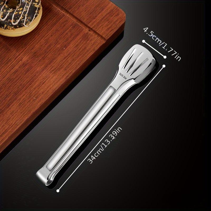 Stainless Steel Non-Slip BBQ Tongs for Cooking and Grilling