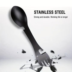 5in1 Stainless Steel Camping Spoon Fork Opener Tool
