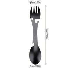 5in1 Stainless Steel Camping Spoon Fork Opener Tool