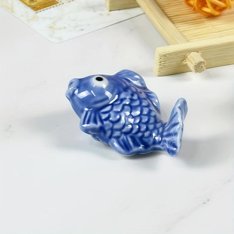 Goldfish Chopstick Rest Ceramic Spoon Fork Holder