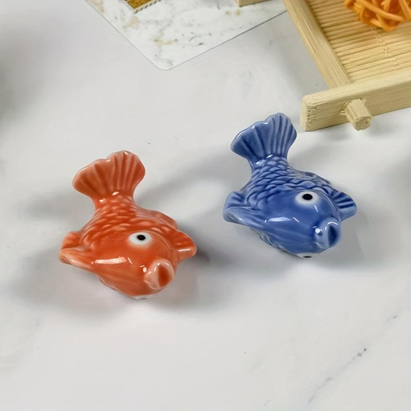 Goldfish Chopstick Rest Ceramic Spoon Fork Holder
