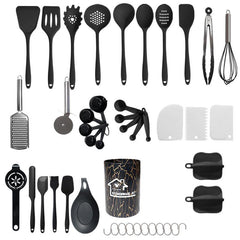 44pcs Silicone Kitchen Utensils Set Non stick Cooking Spatula Spoon Baking Scrap