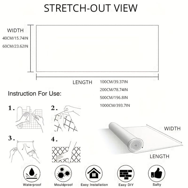 Waterproof Marble Wallpaper Self-Adhesive Wall Sticker