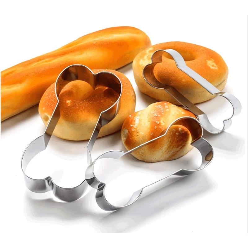5pcs Dog Bone Cookie Cutters Stainless Steel Pastry Cartoon Biscuit Molds