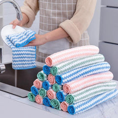 3pcs Microfiber Dish Cloths Double Sided Kitchen Cleaning Drying Towels