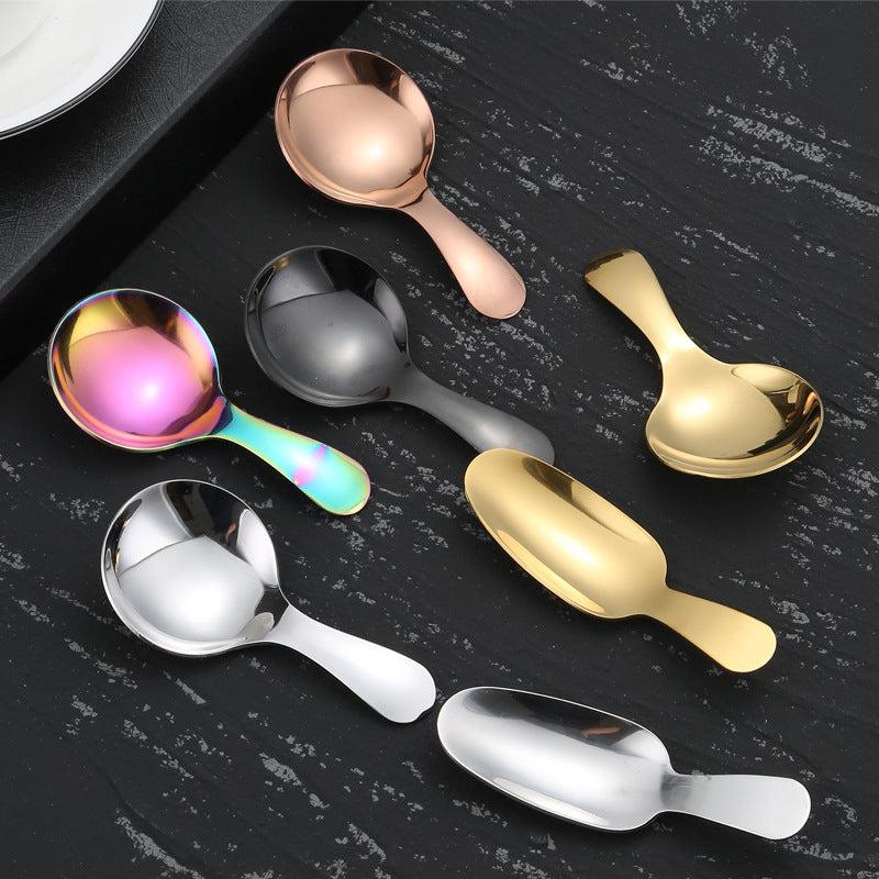 304 Stainless Steel Spoon Round Head Ice Cream Scoop Small Round Dessert Spoon