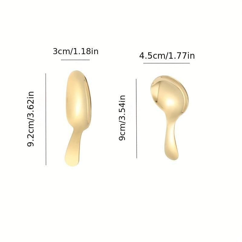 304 Stainless Steel Spoon Round Head Ice Cream Scoop Small Round Dessert Spoon