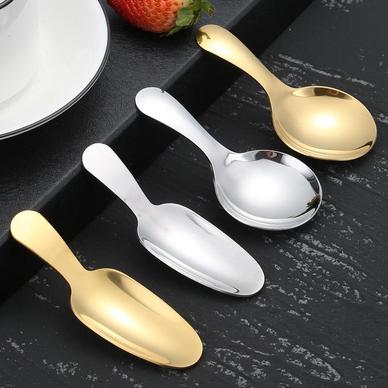 304 Stainless Steel Spoon Round Head Ice Cream Scoop Small Round Dessert Spoon