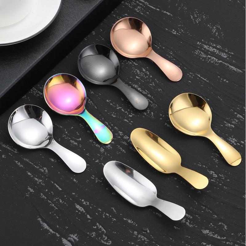 304 Stainless Steel Spoon Round Head Ice Cream Scoop Small Round Dessert Spoon