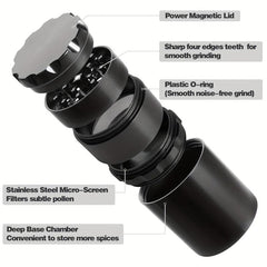 5-Layer Aluminum Alloy Spice Grinder Large Capacity Kitchen Tool
